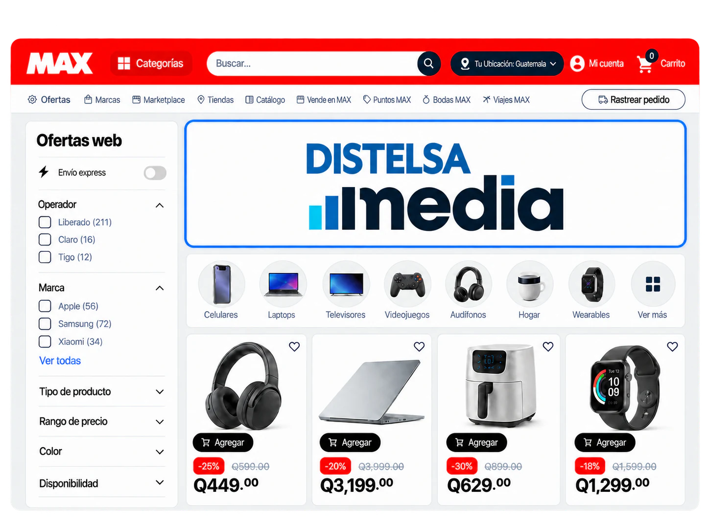 Mockup de Display Banners en MAX